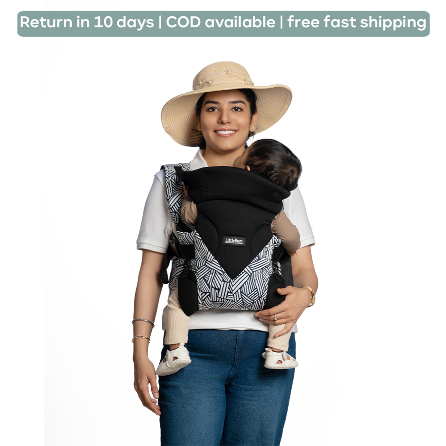 LittleBum Handsfree Monochrome Shoulder Baby Carrier