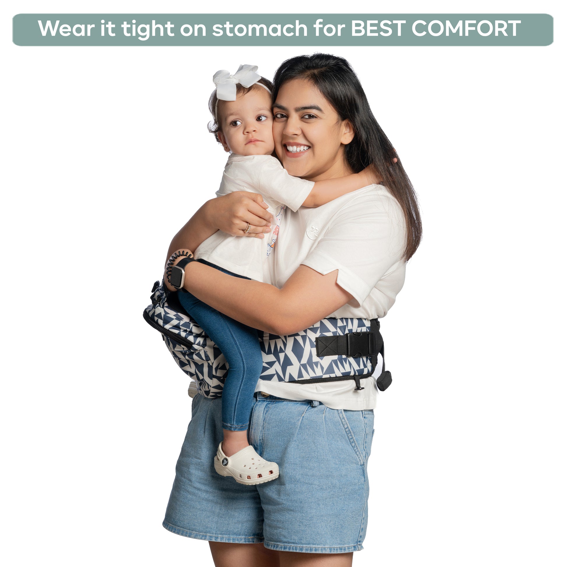 LittleBum ergonomic hip seat toddler baby carrier side angle
