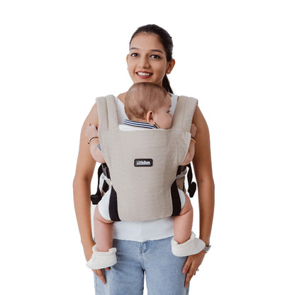 LittleBum Lite 3 in 1 Baby Carrier Cum Kangaroo Bag, Ergonomic Carry Sling with Strong Buckle & Strap, for 4 to 12 Month Baby (Colour Khaki)